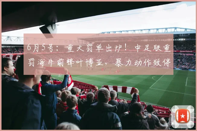 6月5号:重大罚单出炉!中足联重罚海牛前锋叶博亚,暴力动作致停赛4场、罚款4万?_客场_姚均晟_主场